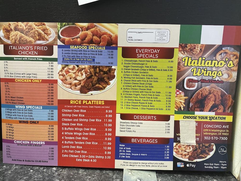 ITALIANO'S Wings and pizza Cheese Fries